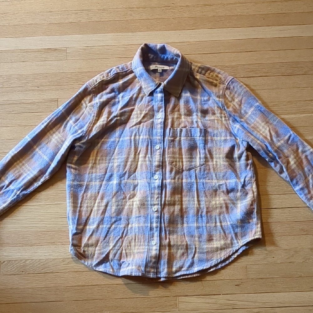 Madewell Blue and Brown Casual Button Down Shirt